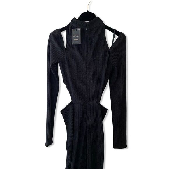 NWT Michael Costello x REVOLVE Archer Jumpsuit Black cut out one piece catsuit S - Picture 11 of 13